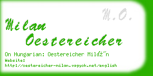 milan oestereicher business card